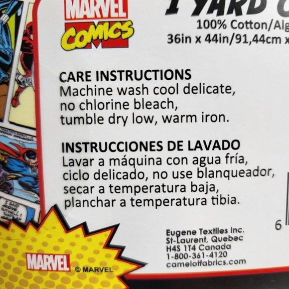 Marvel Comic Book Print Spiderman Cut Fabric 1 Yard 100% Cotton 36" X 44" Heroes - Picture 13 of 14